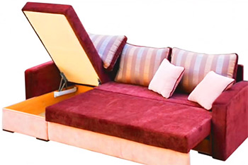 сборка мягкой мебели:раскладной диван